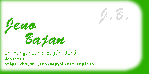 jeno bajan business card