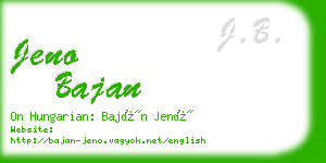 jeno bajan business card